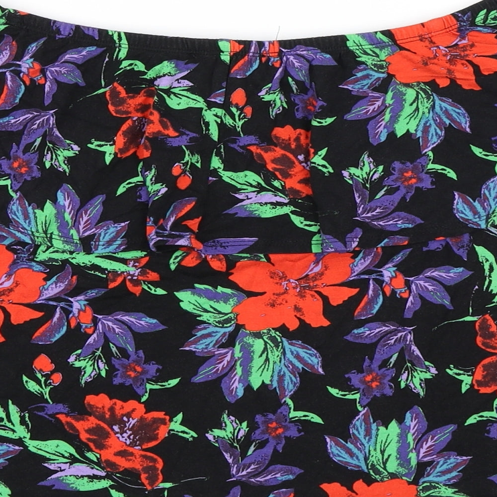 Atmosphere Womens Black Floral  Basic T-Shirt Size 12