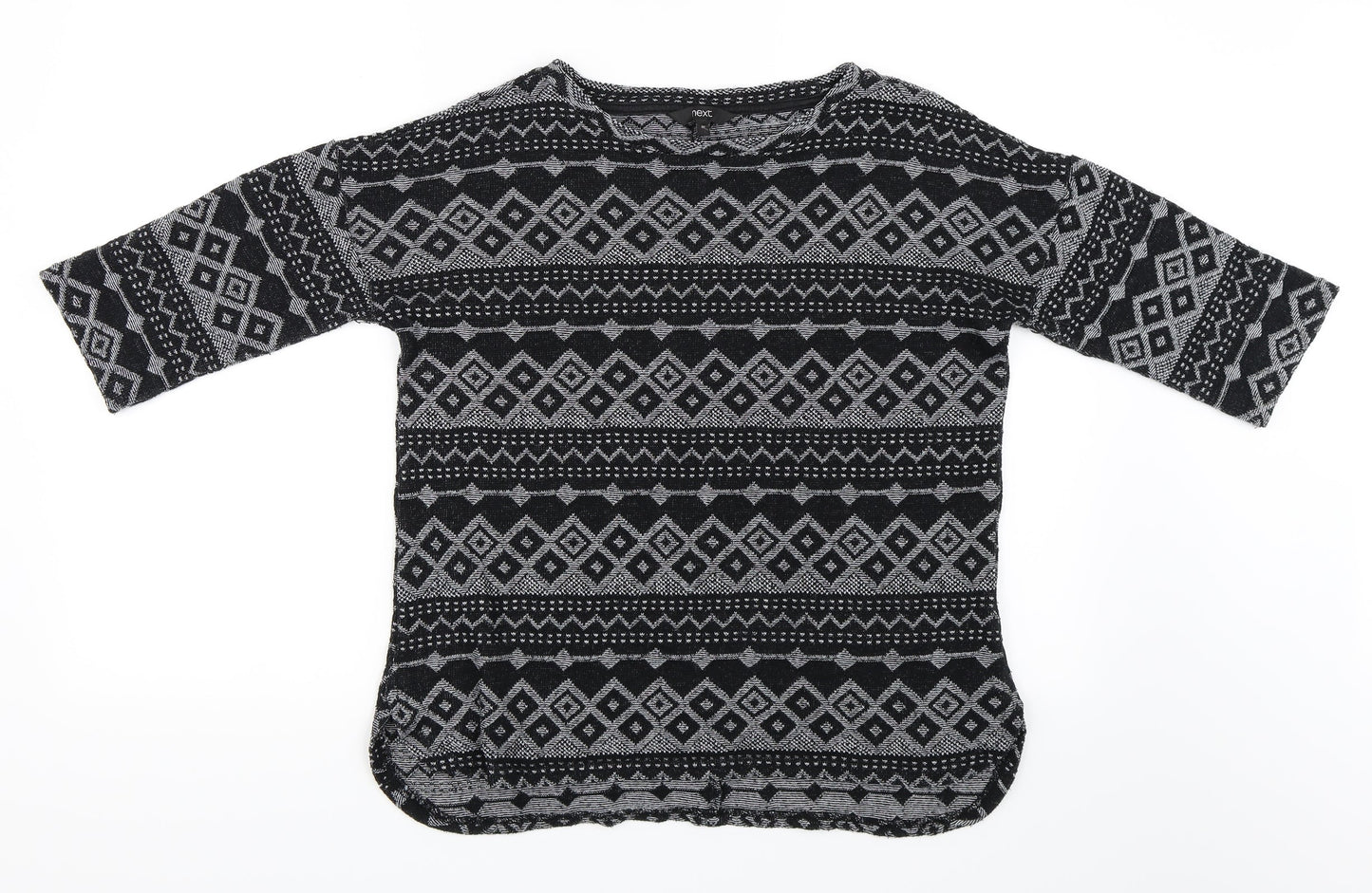 NEXT Womens Black Geometric  Cardigan Jumper Size 10