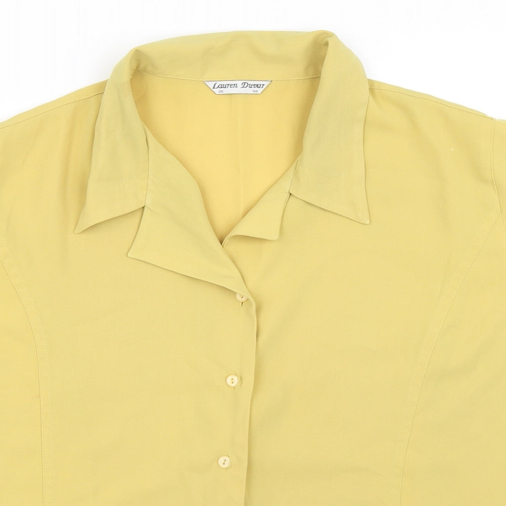 Lauren Duvar Womens Yellow  Chiffon Basic Blouse Size 20