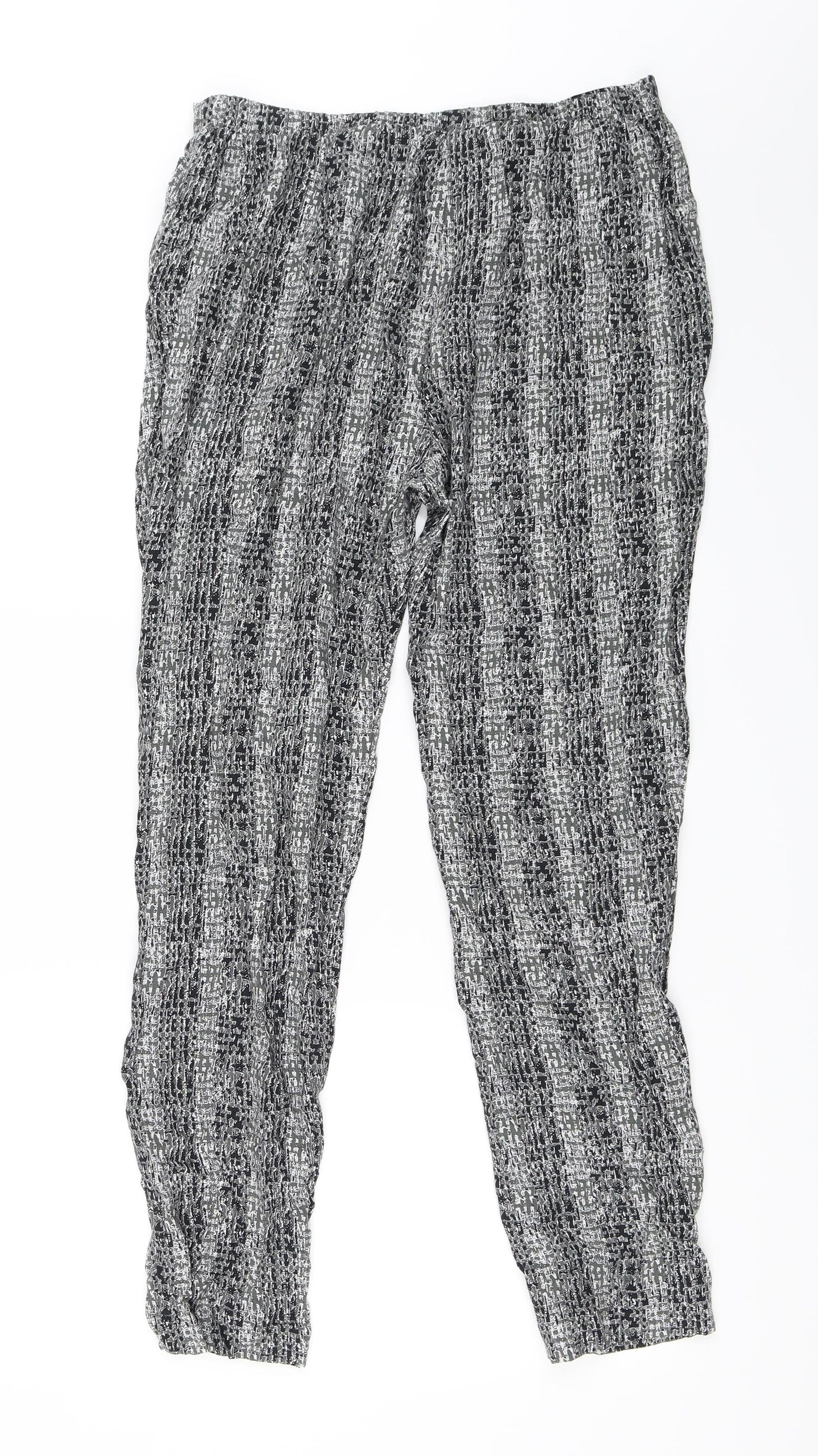 H&M Womens Green Geometric  Jogger Trousers Size 38 L28 in