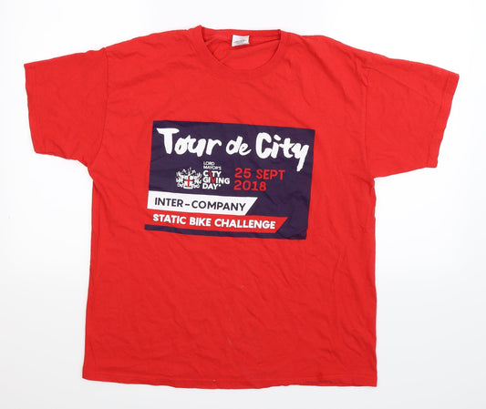 Fruit of the Loom Mens Red    T-Shirt Size L