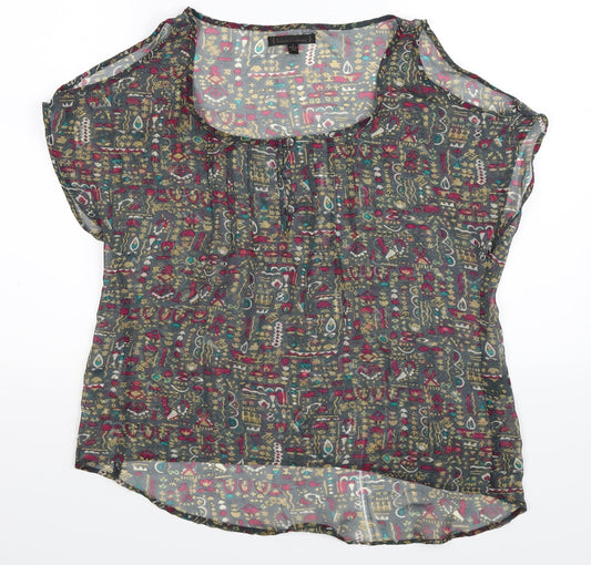 Lucca Couture Womens Grey  Satin Basic Blouse Size S