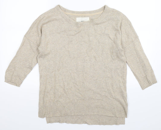 H&M Womens Beige  Knit Pullover Jumper Size XS