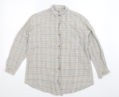 Additional front view of Sasperilla women’s multicoloured check basic button-up, size M