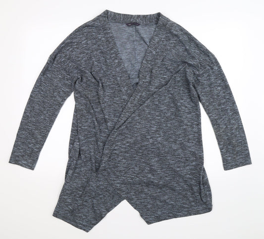 Marks and Spencer Womens Blue Striped  Cardigan Jumper Size 14