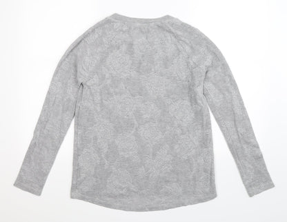 Back view of Next women’s grey floral knit jumper, size UK 10