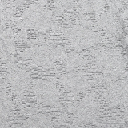 Brand and care label for Next women’s grey floral knit jumper, size UK 10