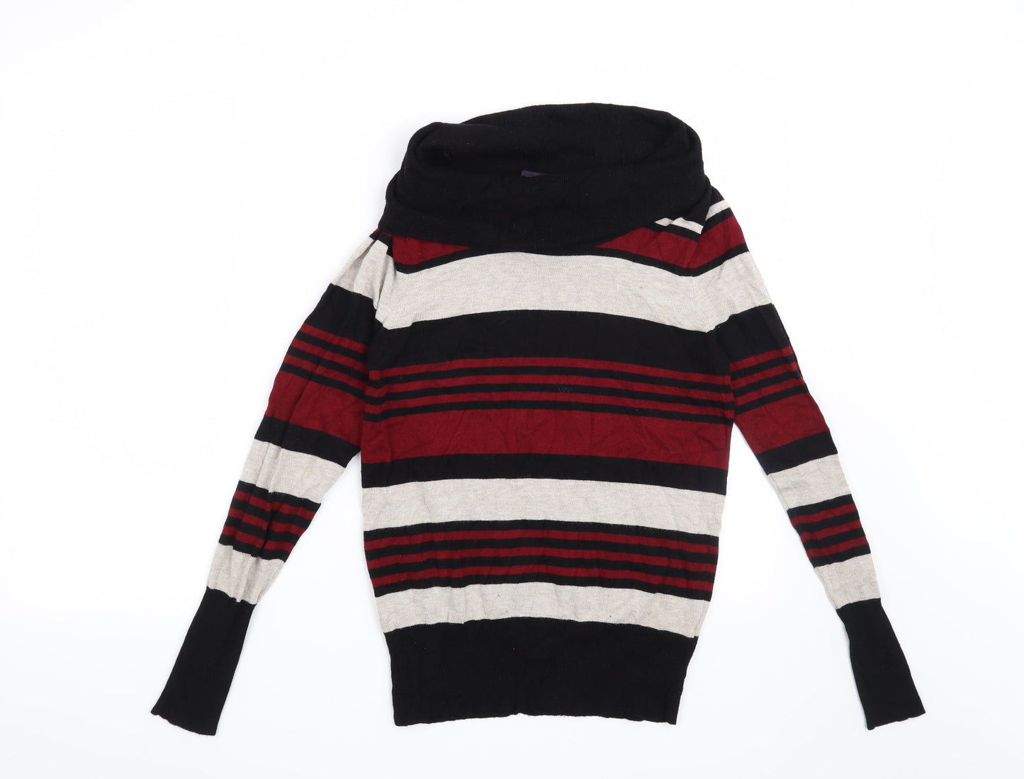 Marks and Spencer Womens Black Striped  Pullover Jumper Size 10