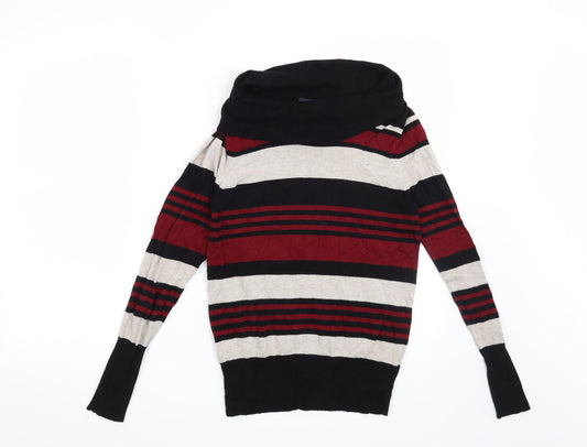 Marks and Spencer Womens Black Striped  Pullover Jumper Size 10