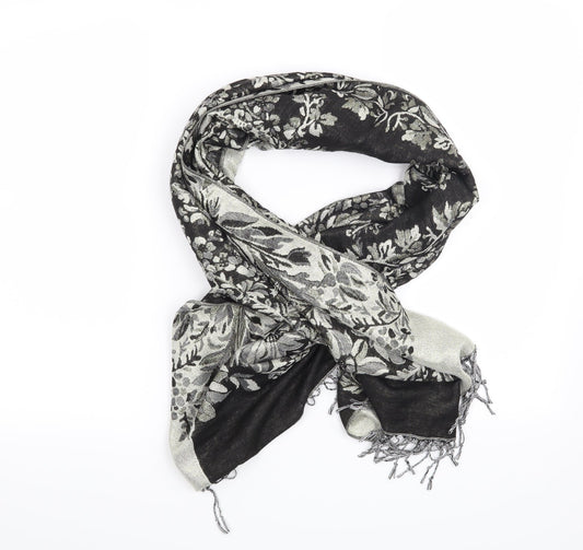 Preworn Womens Black Floral   Scarf
