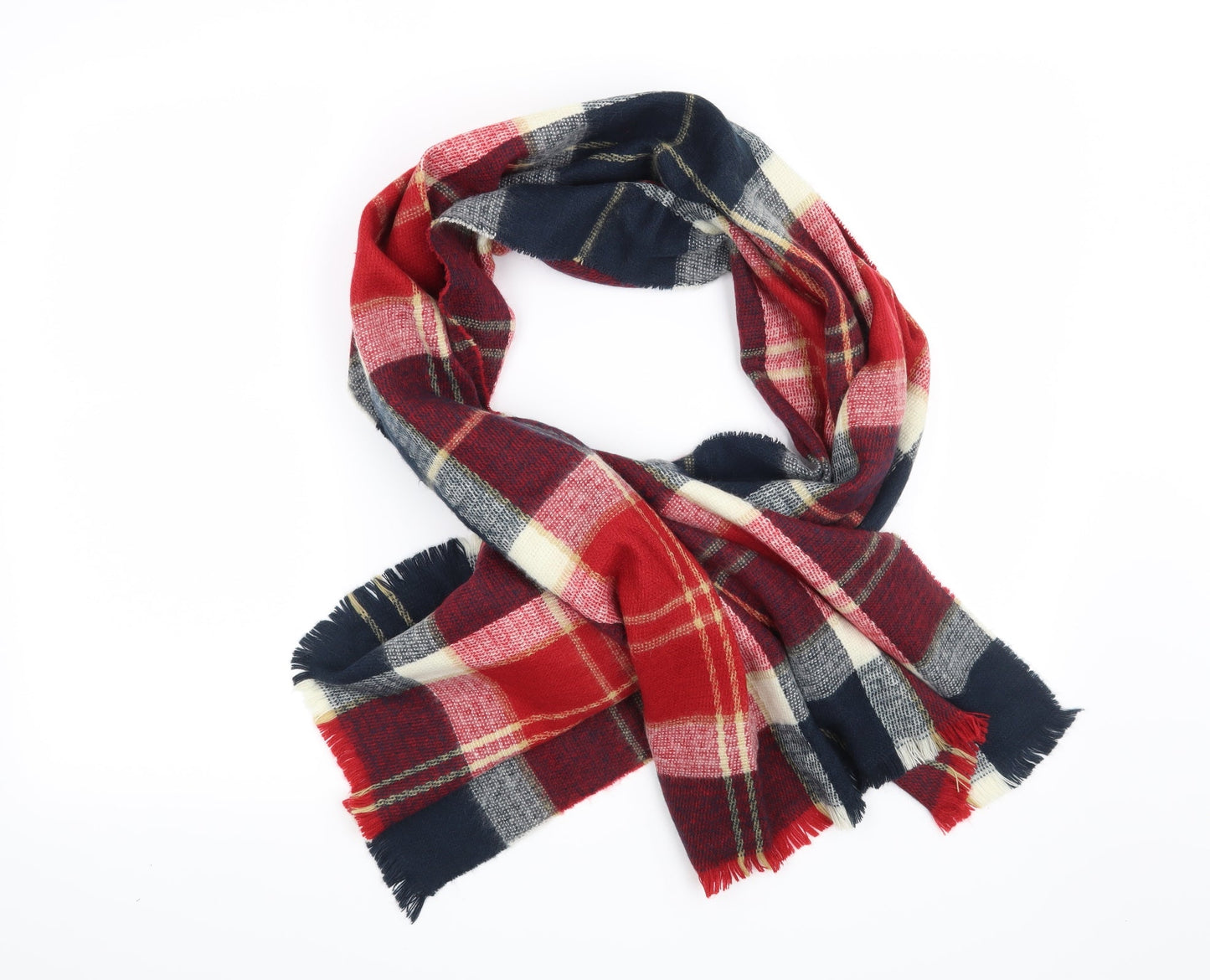 Preworn Womens Red Check   Scarf