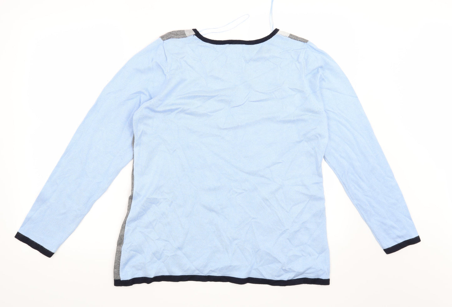 Anna Rose Womens Blue Striped  Pullover Jumper Size XL