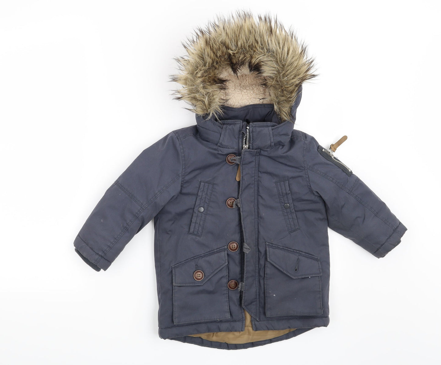 H&M Boys Blue   Overcoat Coat