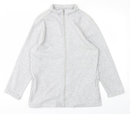 Additional front view of Holmewood women’s grey full zip jumper, size UK 10