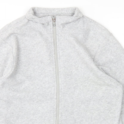 Close-up detail of Holmewood women’s grey full zip jumper, size UK 10