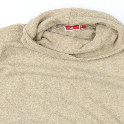Close-up detail of Vacknox women’s yellow knit jumper, size S