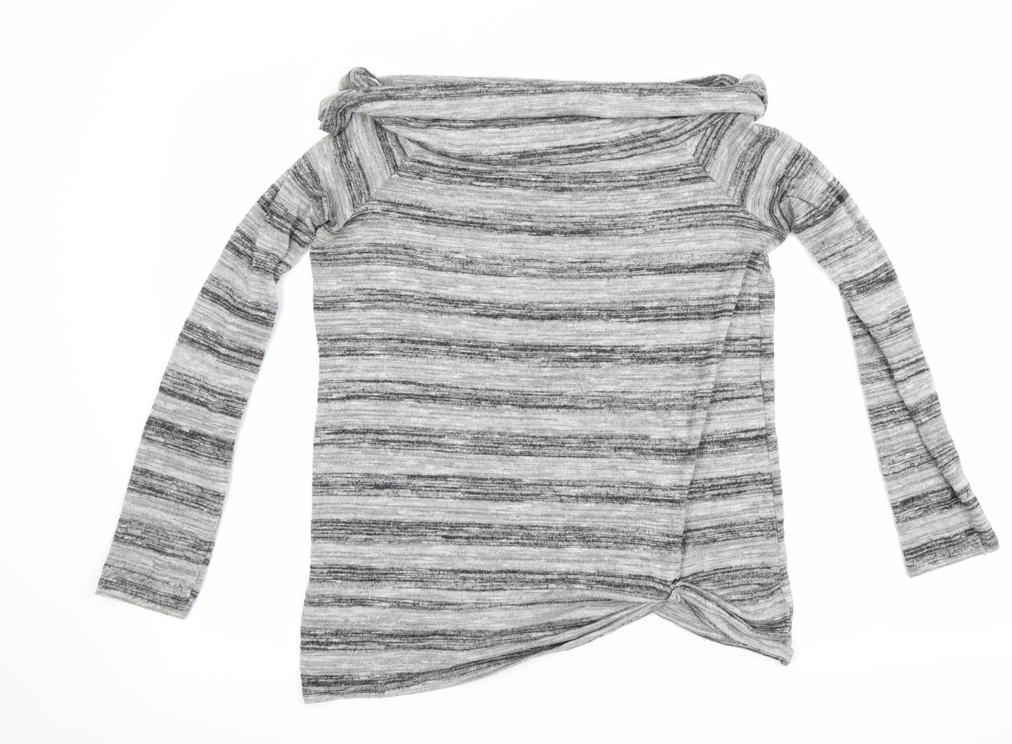 Papaya Womens Grey Striped  Pullover Jumper Size 10
