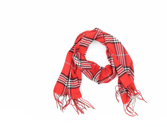 Preworn Womens Red Check   Scarf