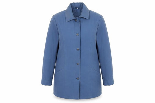 Front view of JBC Collection women’s blue overcoat coat, size UK 10