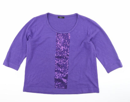 Additional front view of Bonmarché women’s purple jumper, size L