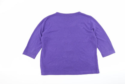 Back view of Bonmarché women’s purple jumper, size L