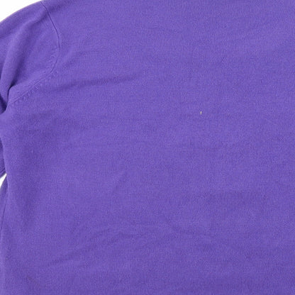 Brand and care label for Bonmarché women’s purple jumper, size L