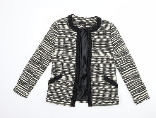 Fracomina Womens Black Geometric  Jacket  Size S