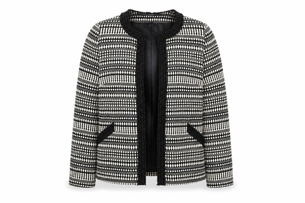 Fracomina Womens Black Geometric  Jacket  Size S