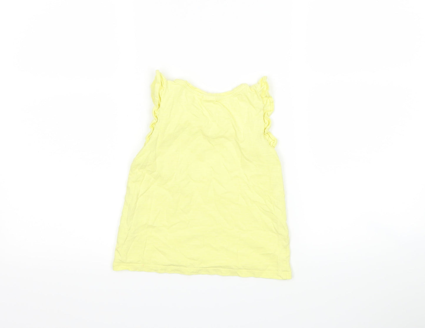 NEXT Girls Yellow   Basic Tank Size 4-5 Years  - chick