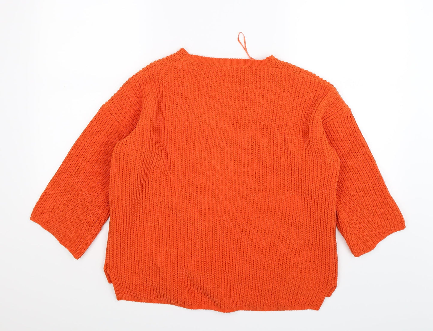 TU Womens Orange  Knit Pullover Jumper Size 10