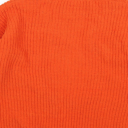 Brand and care label for Tu women’s orange knit jumper, size UK 10