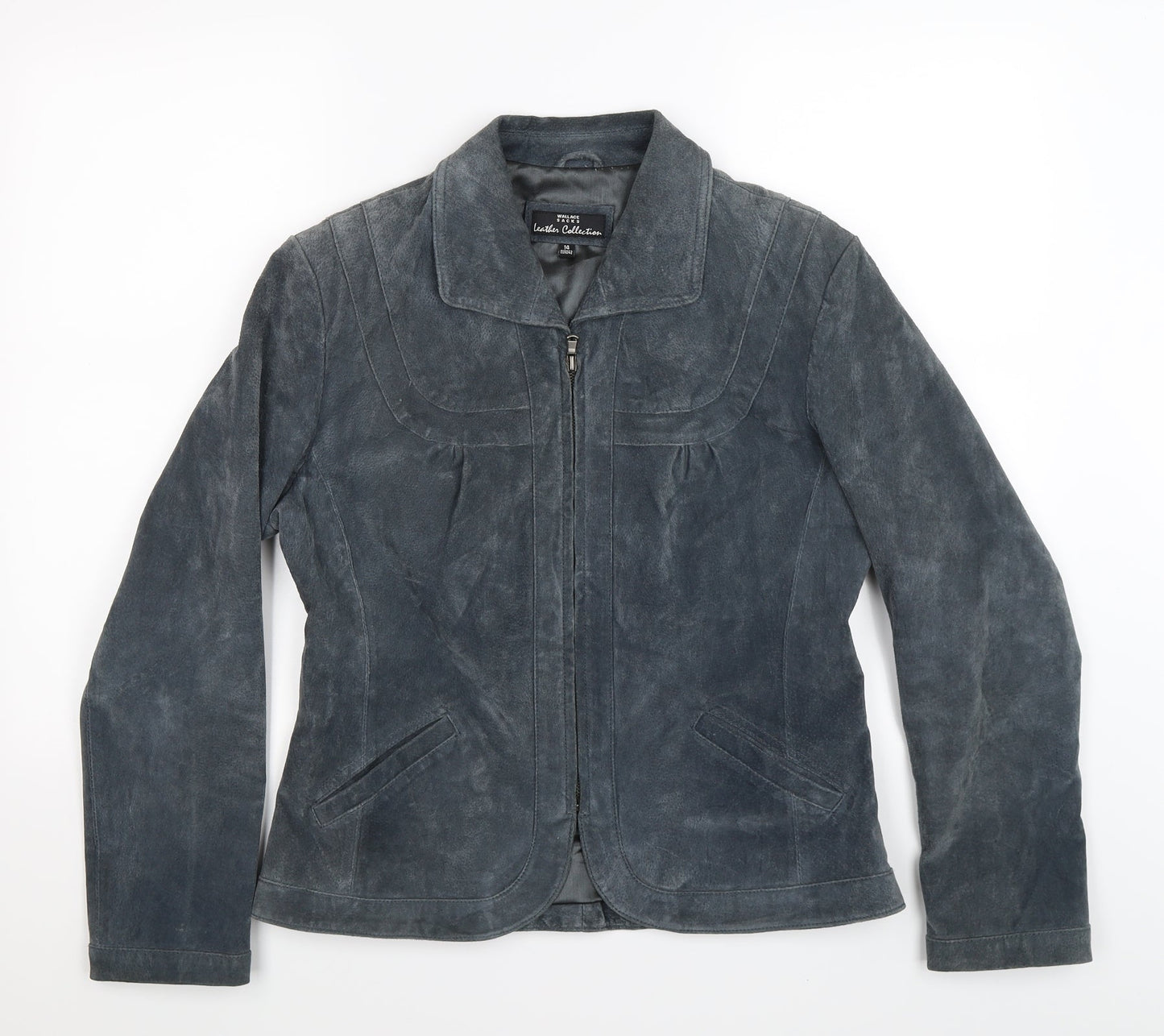 Wallace Sacks Womens Grey  Velour Jacket  Size 14  - GENUINE SUEDE