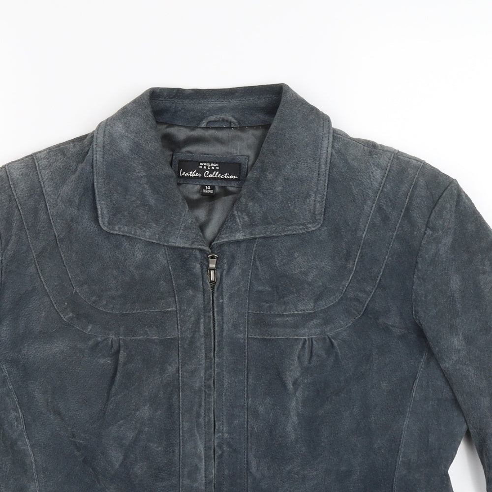 Wallace Sacks Womens Grey  Velour Jacket  Size 14  - GENUINE SUEDE