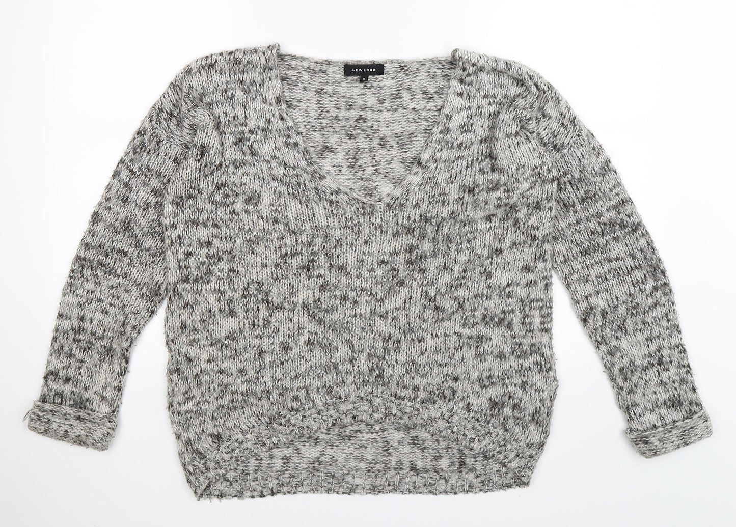 New Look Womens Grey  Knit Pullover Jumper Size S