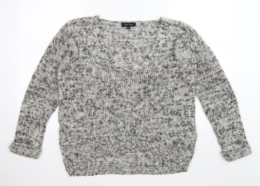 New Look Womens Grey  Knit Pullover Jumper Size S