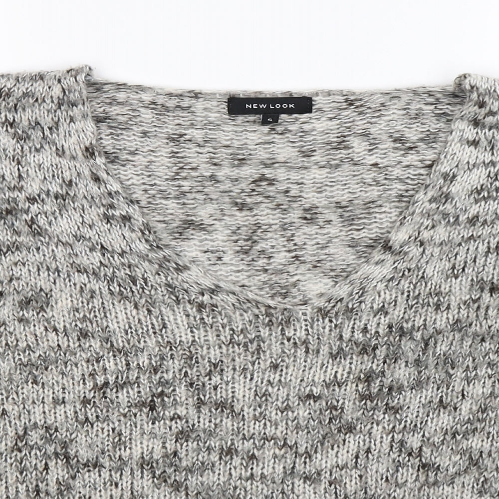New Look Womens Grey  Knit Pullover Jumper Size S