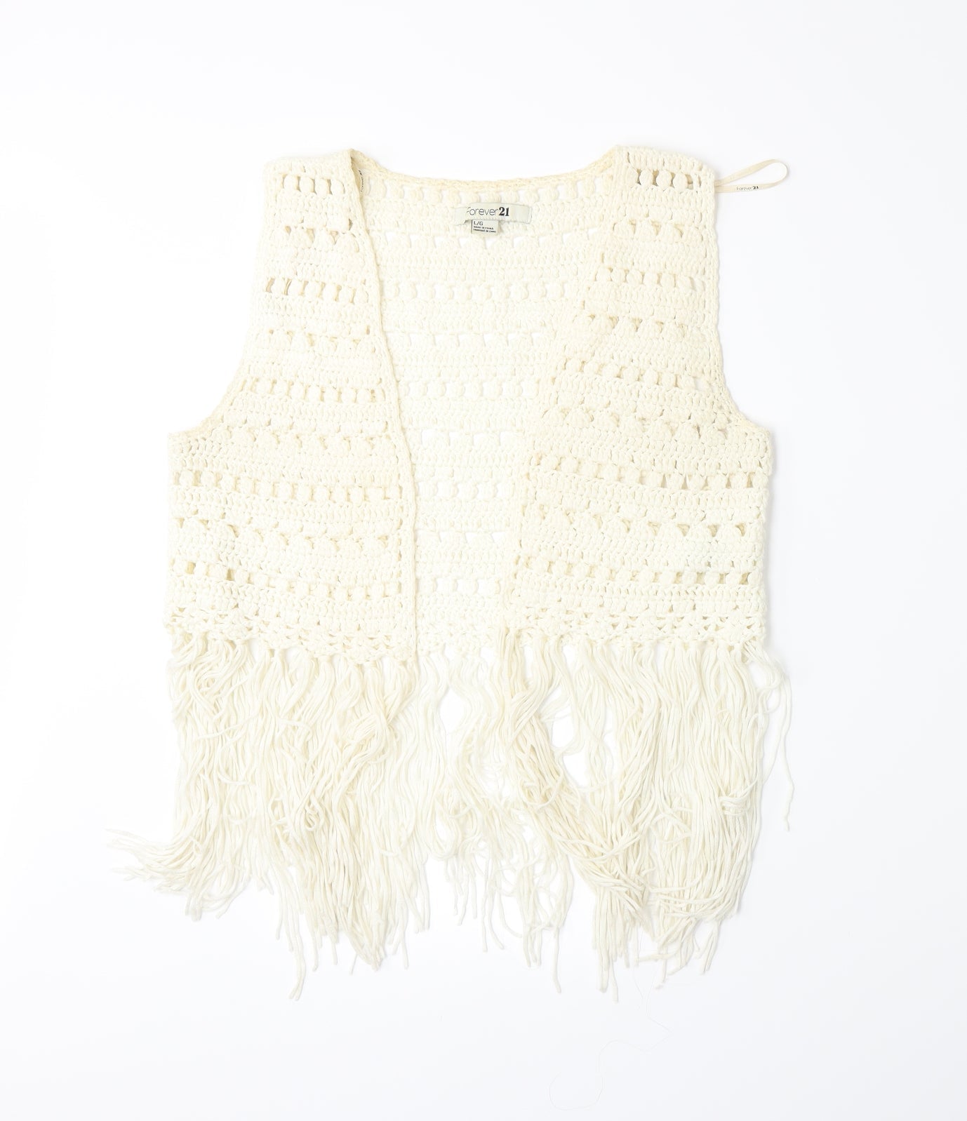 FOREVER 21 Womens White   Vest Jumper Size L