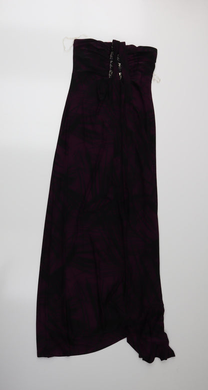 Additional front view of Miss Posh women’s purple maxi, size UK 10