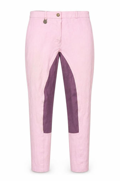 Front view of Requisite women’s pink capri trousers, size UK 6, 27-inch leg