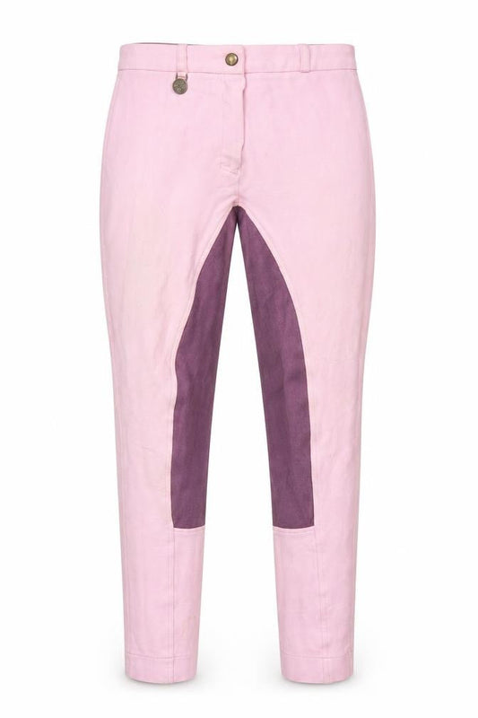 Front view of Requisite women’s pink capri trousers, size UK 6, 27-inch leg