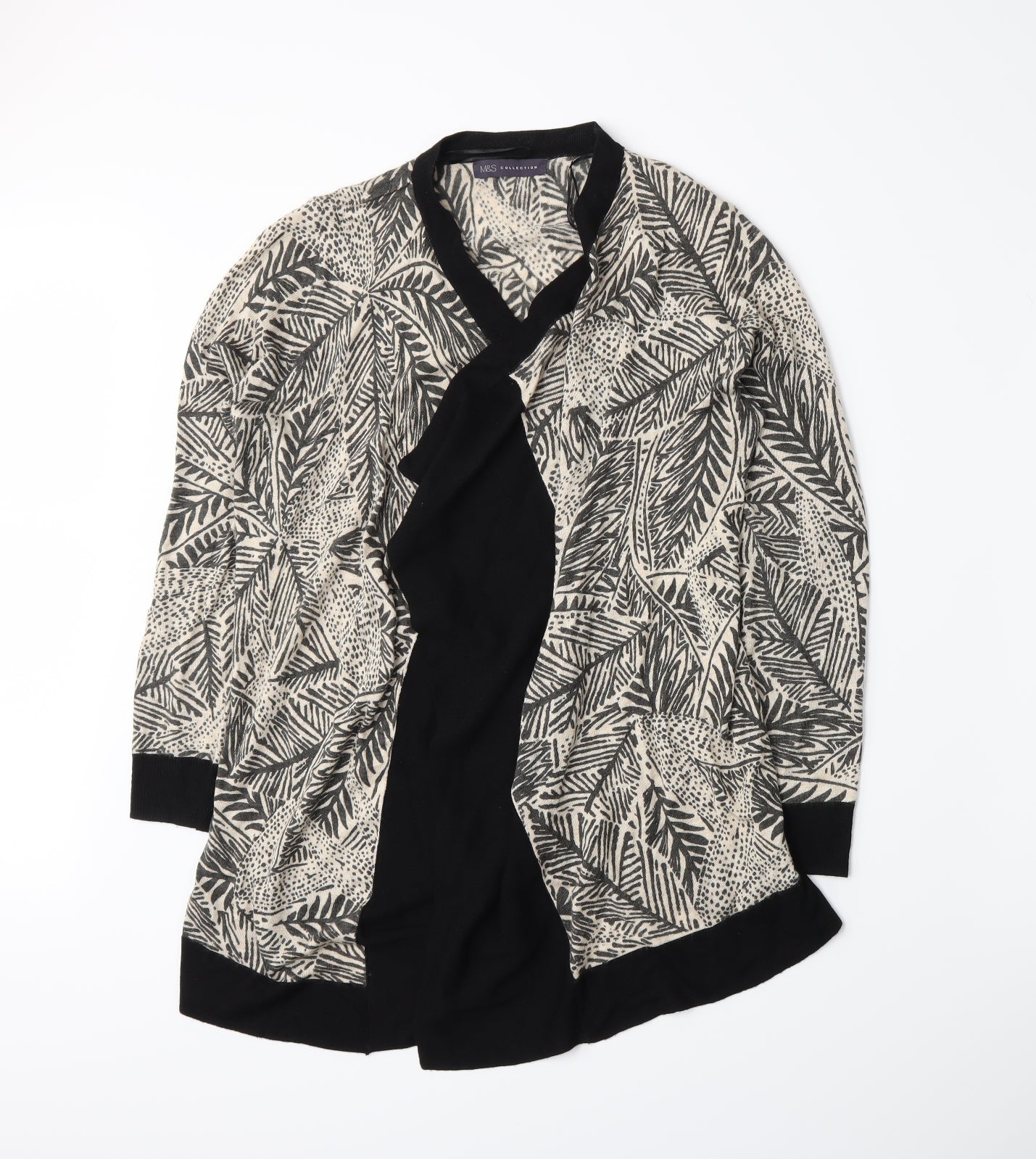 Marks and Spencer Womens Beige Floral  Cardigan Jumper Size M