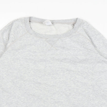 Close-up detail of Decathlon women’s grey jumper, size M