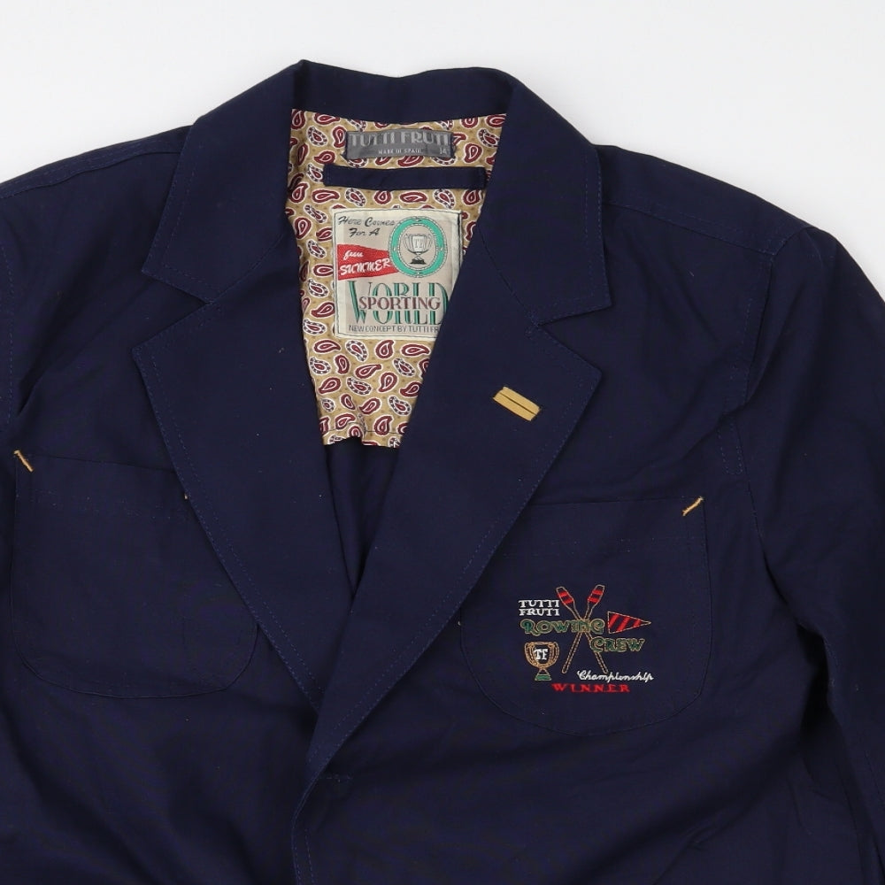 Tutti Frutti Womens Blue   Jacket  Size 14