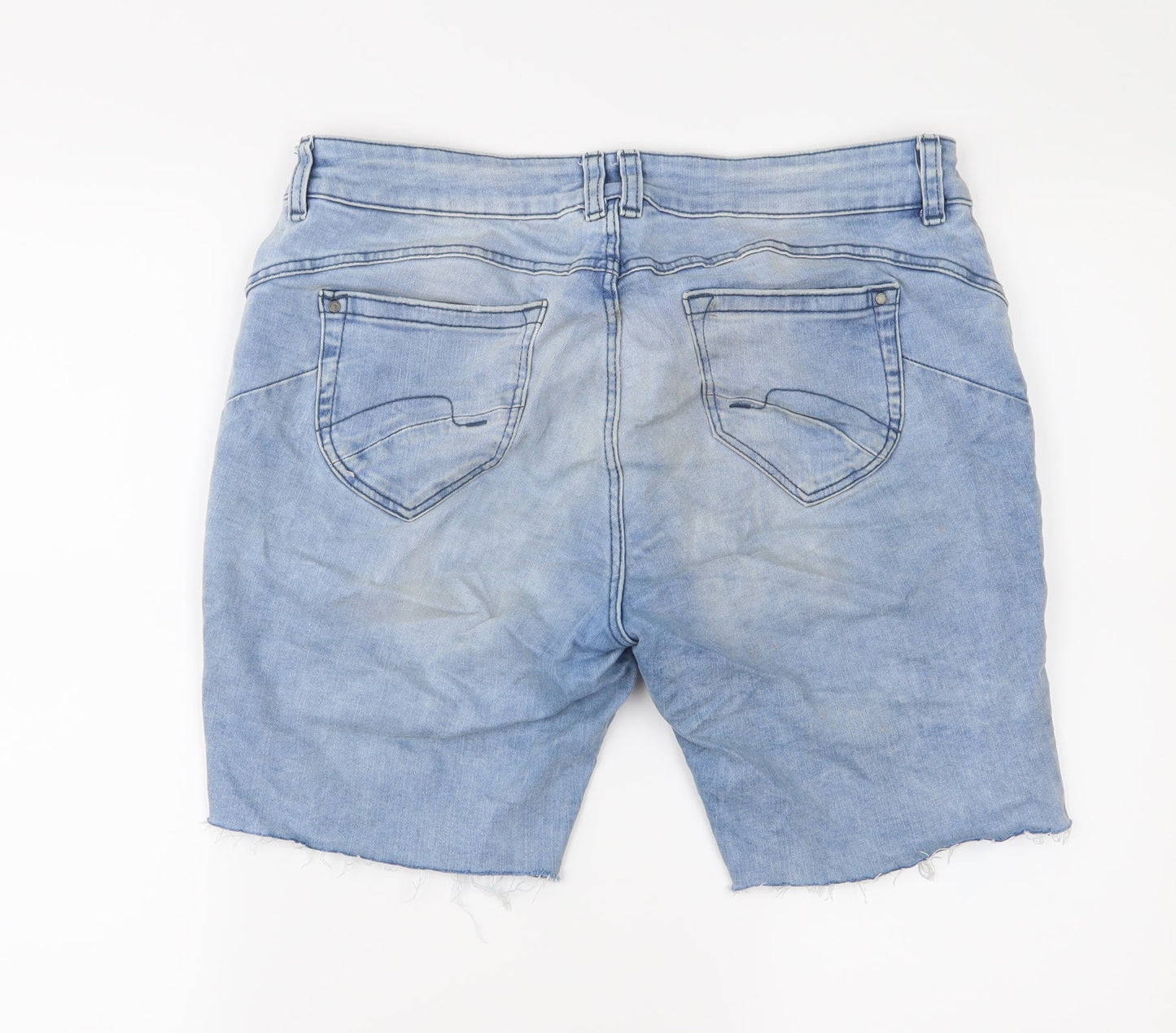 C&A Womens Blue  Denim Cut-Off Shorts Size 36 in - Distressed