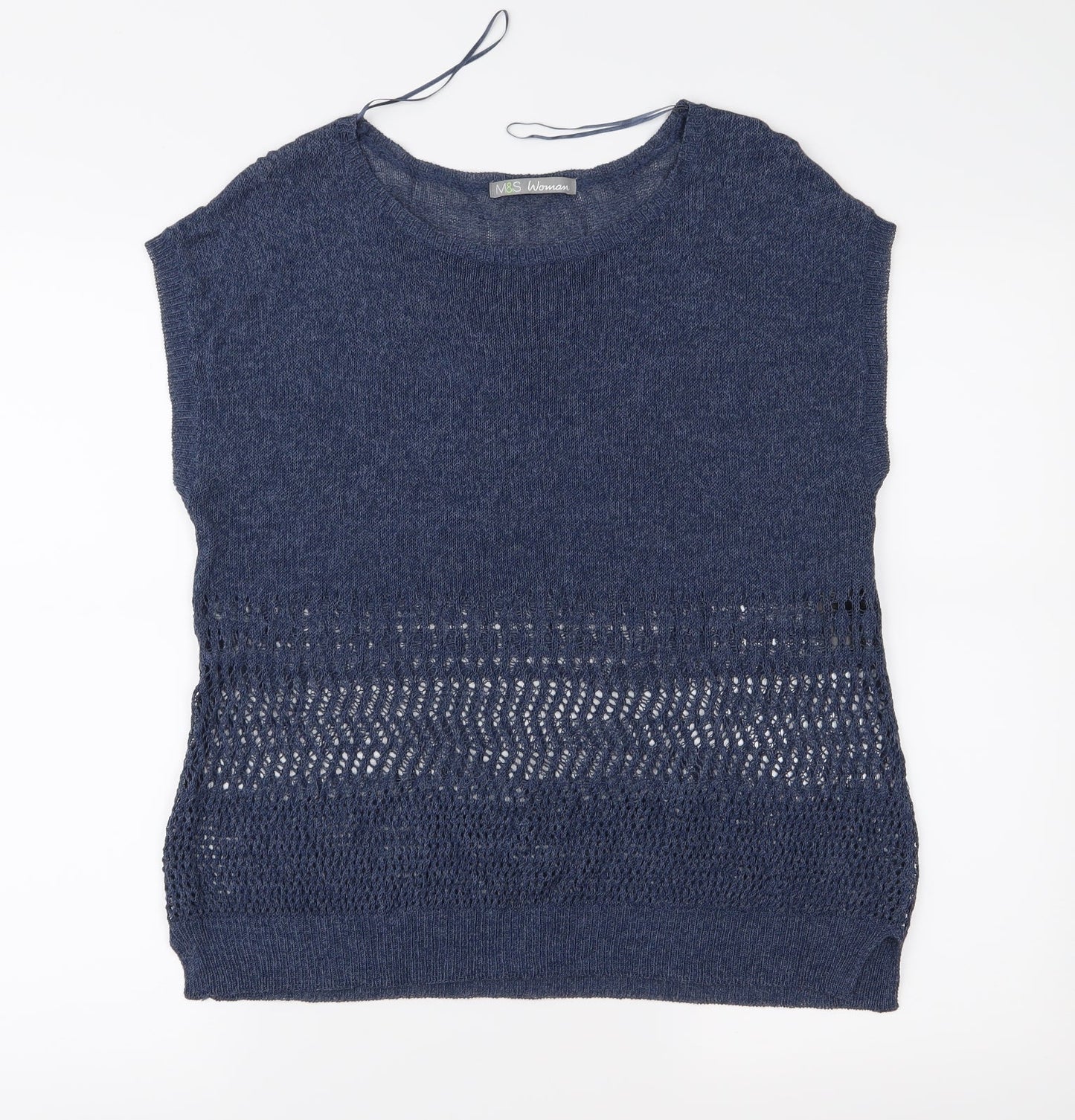 Marks and Spencer Womens Blue  Knit Pullover Jumper Size 14