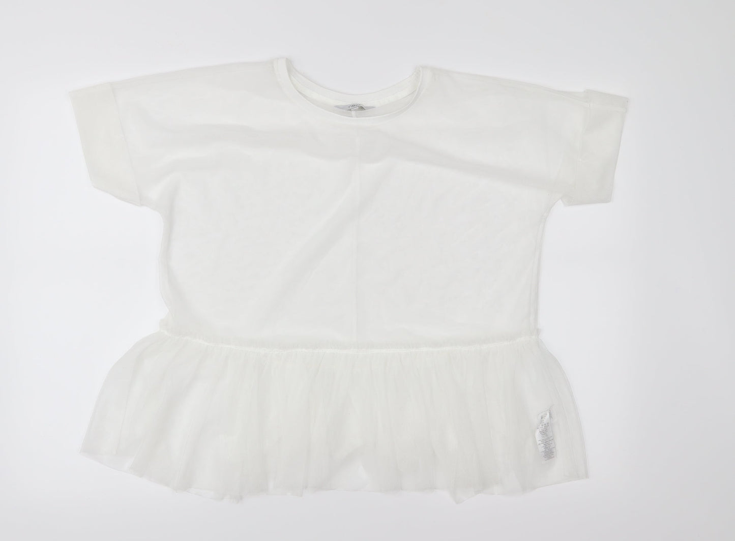 NEXT Womens White  Mesh Basic Blouse Size 10