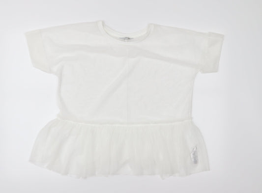 NEXT Womens White  Mesh Basic Blouse Size 10