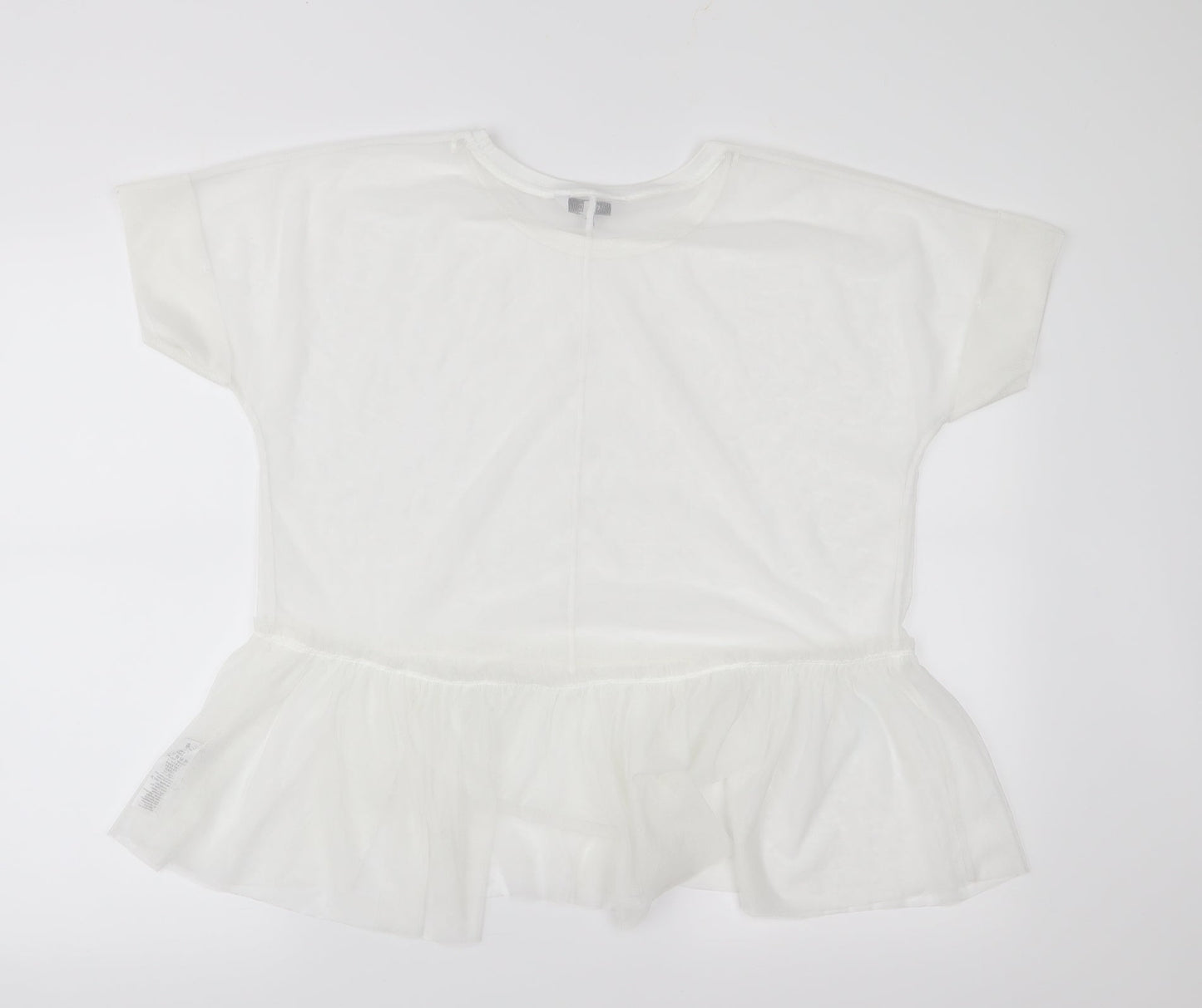NEXT Womens White  Mesh Basic Blouse Size 10