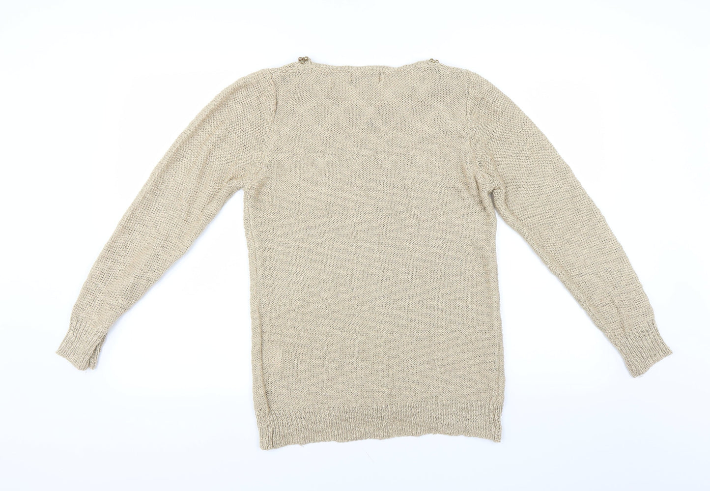 Simon Jefferey Womens Beige   Pullover Jumper Size M