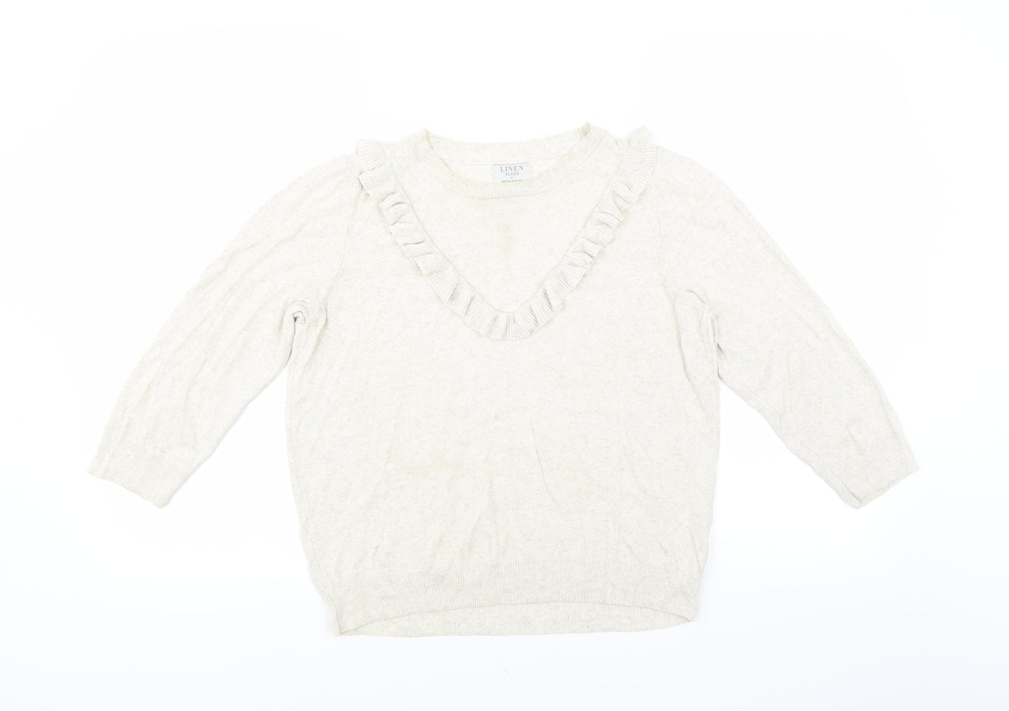 Monsoon Womens Beige   Pullover Jumper Size 14